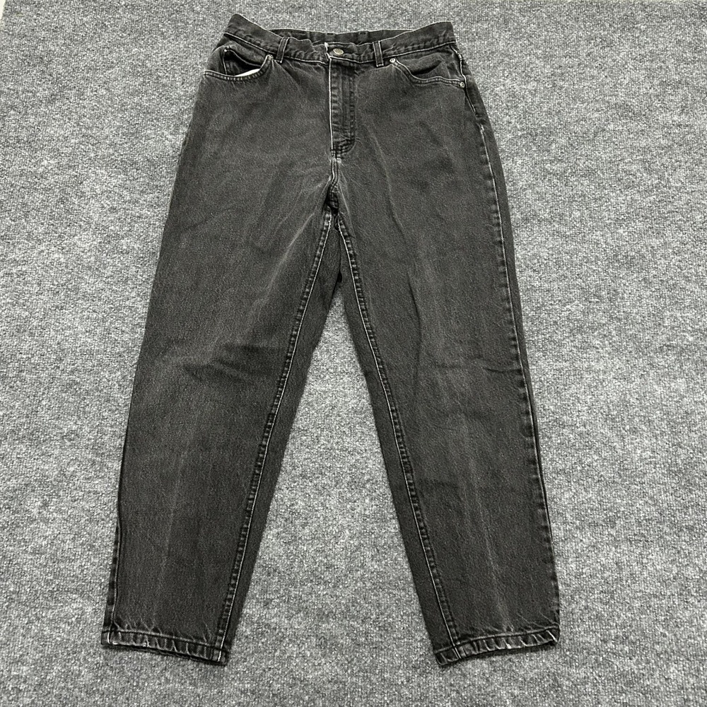 Lee Jeans Womens Size 14 PET Black High Waisted Tapered Mom Denim Made in USA